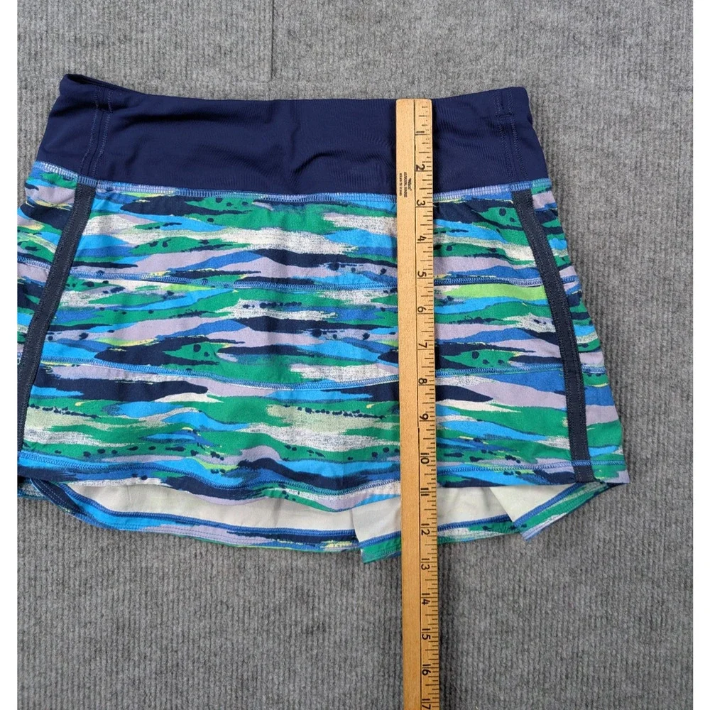 Lululemon Pace Rival Skirt Womens 4 Tennis Athleisure Skort Lined Blue Pleated